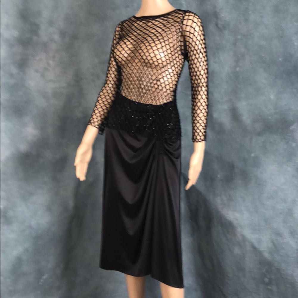 Silk Beaded Fish Net Top size M - Picture 3 of 8